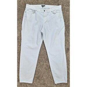 Eileen Fisher White Organic Cotton Jeans Tapered Legs Size 16